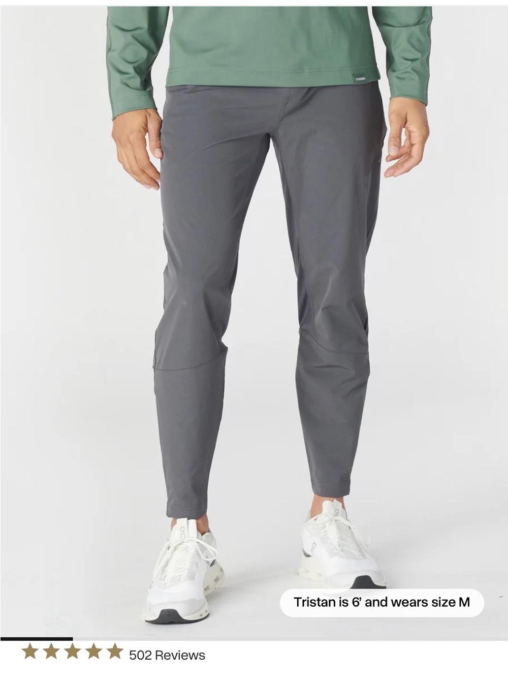 NWOT LEGENDS Men's Gray Performance Joggers - Breathable Stretch. Charcoal Grey